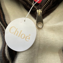 Chloe Padded-Neck Striped Poncho
