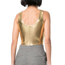 Saint Laurent Gold Bodysuit In Lame