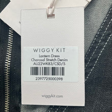 Wiggy Kit Lantern V-Neck Denim Midi Dress