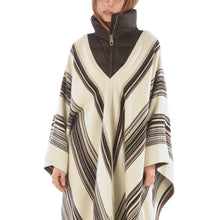 Chloe Padded-Neck Striped Poncho