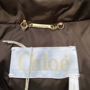 Chloe Padded-Neck Striped Poncho