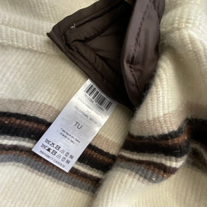 Chloe Padded-Neck Striped Poncho