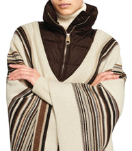 Chloe Padded-Neck Striped Poncho