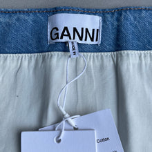 Ganni Strapless Metallic Denim Top