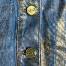 Ganni Strapless Metallic Denim Top