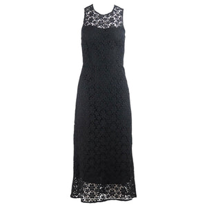 A.L.C Black Crocheted Cotton-Blend Midi Dress