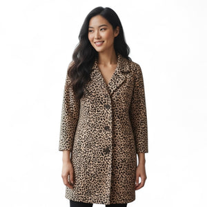 Ganni Leopard Print Trench Coat