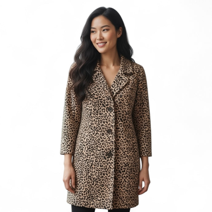 Ganni Leopard Print Trench Coat