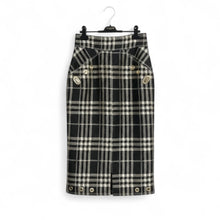 Self-Portrait Check Jacquard Midi Skirt