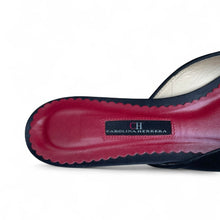Carolina Herrera Black Satin Flat Mules
