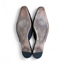 Carolina Herrera Black Satin Flat Mules