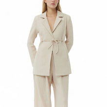Ganni Tie-Fastening Textured Blazer