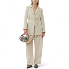 Ganni Tie-Fastening Textured Blazer