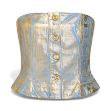 Ganni Strapless Metallic Denim Top