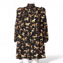 Ganni Horse-Print Weston Smock Dress