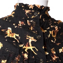 Ganni Horse-Print Weston Smock Dress