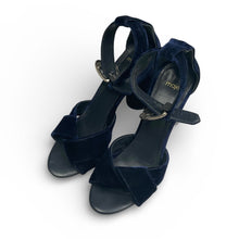Maje Blue Velvet Sandals