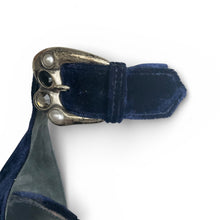 Maje Blue Velvet Sandals