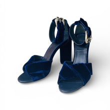 Maje Blue Velvet Sandals