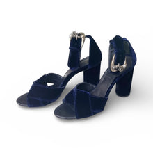 Maje Blue Velvet Sandals