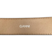 Ganni Brown Leather Diamond Belt