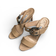 Manolo Blahnik Buckle Patent Sandals