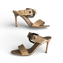 Manolo Blahnik Buckle Patent Sandals