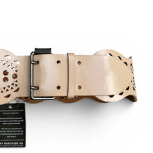 Alaia Laser Cut Belt in Patent Leather
